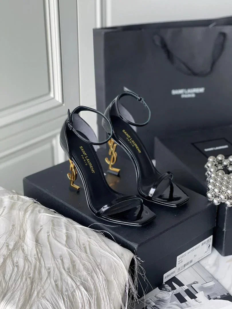 Black YSL Heel Opyum Black Heel